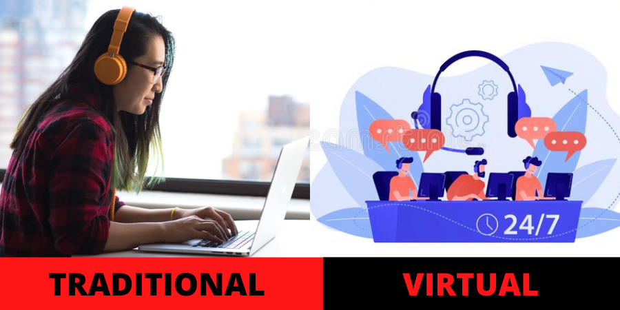 Tadeonal call center vs virtual call center